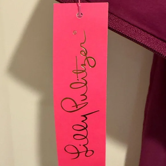 Lilly Pulitzer NWT Size 0 Amazing Burgundy Strapless Wide Leg Pant Jumpsuit - Picture 10 of 15